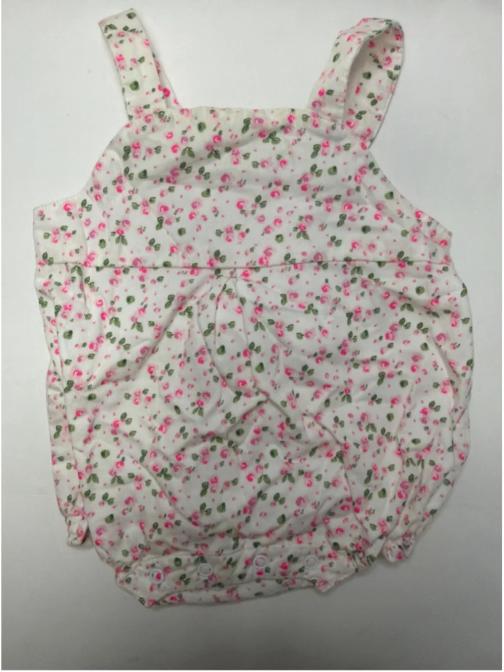 Baby Girl Janie and Jack White Pink Floral Bubble Romper Newborn 0-3 Months